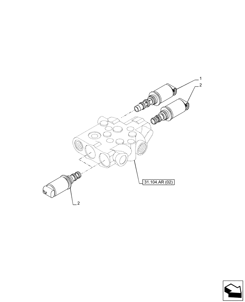 Схема запчастей Case IH PUMA 220 CVT - (55.048.AK[01]) - VAR - 391145, 758028, 758030, 758031, 758032 - PTO, CONTROL VALVE, SOLENOID (55) - ELECTRICAL SYSTEMS