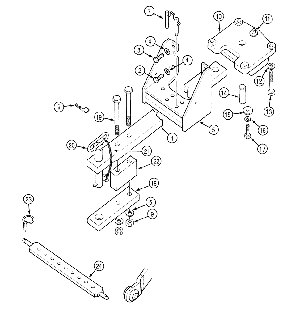 Схема запчастей Case IH CX100 - (09-68) - DRAWBARS (09) - CHASSIS/ATTACHMENTS