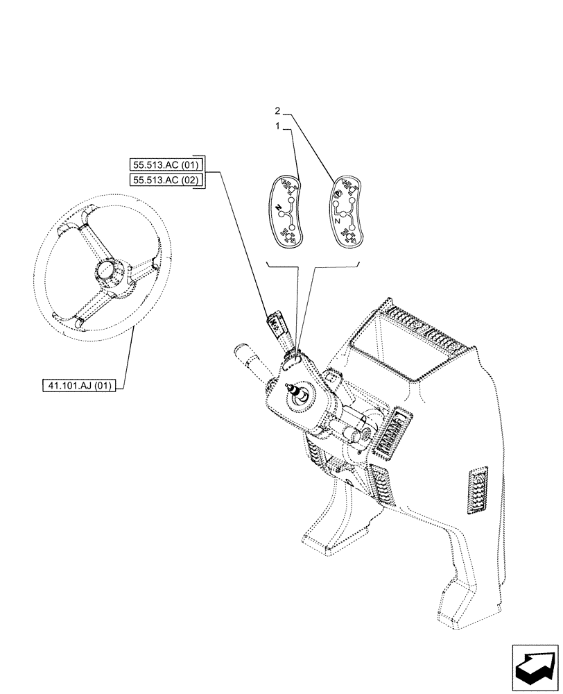 Схема запчастей Case IH PUMA 165 CVT - (90.108.AA[27]) - VAR - 391147, 391148, 758034 - DECAL, TRANSMISSION, CONTROLS (90) - PLATFORM, CAB, BODYWORK AND DECALS