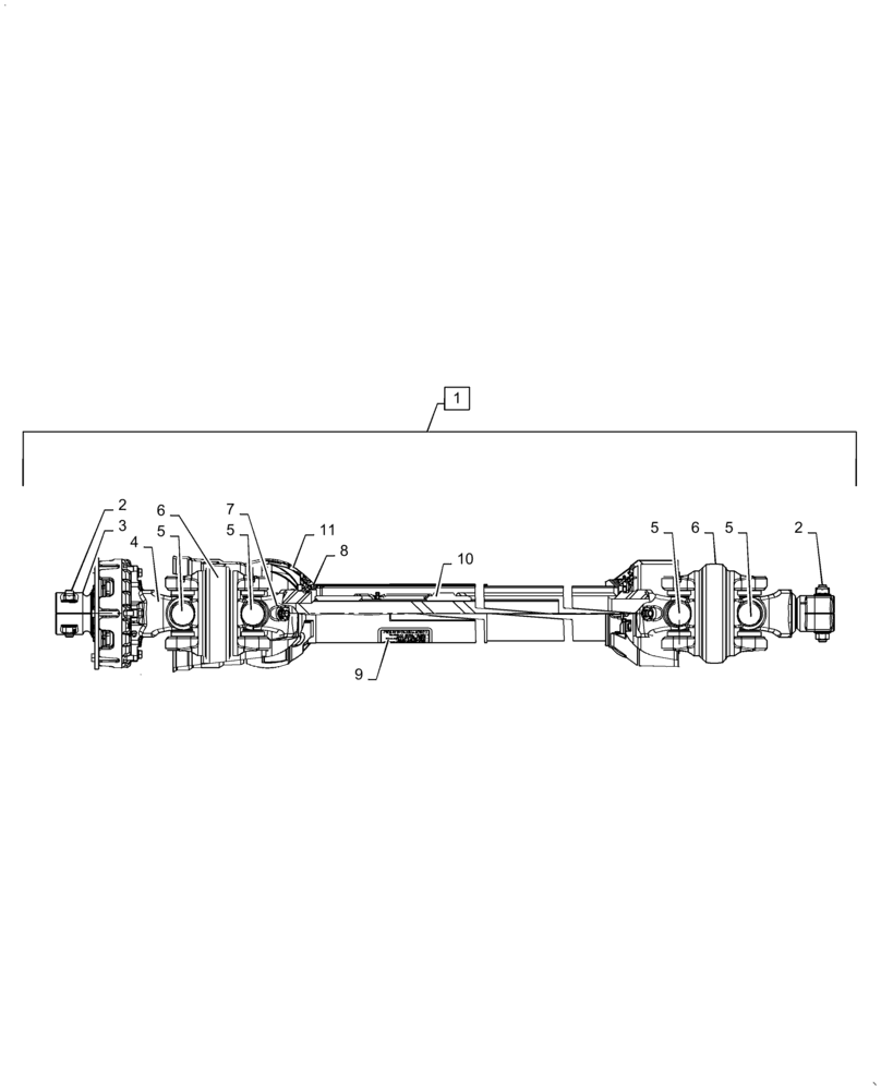 Схема запчастей Case IH DC102 - (01.10[02]) - WEASLER PTO, SECONDARY REAR HALF AND CLUTCH (01) - PTO DRIVE SHAFT