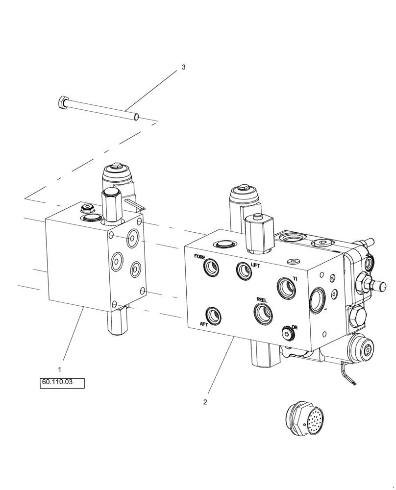 Схема запчастей Case IH 9010 - (35.204.05[01]) - VALVE, FEEDER STACK & LATERAL TILT - 7010/8010 (35) - HYDRAULIC SYSTEMS