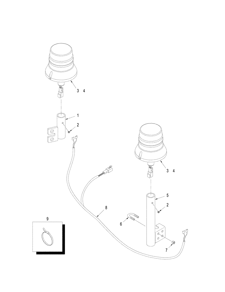 Схема запчастей Case IH STX325 - (04-11) - LAMP - STROBE (04) - ELECTRICAL SYSTEMS