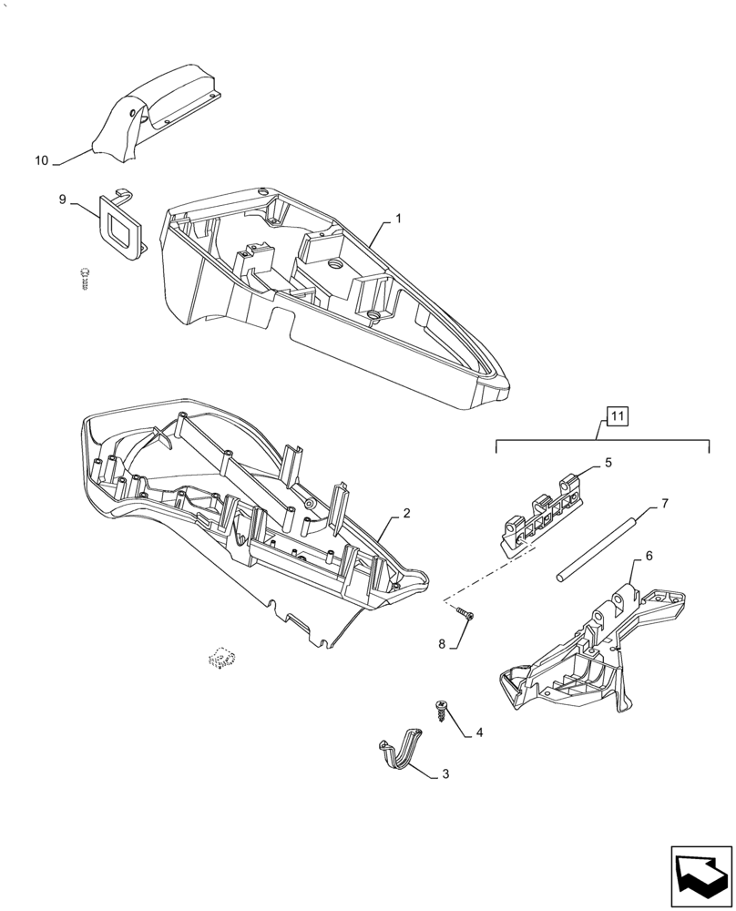 Схема запчастей Case IH PUMA 2304 - (90.151.AG[01]) - ARMREST CONTROL UNIT, COVER (90) - PLATFORM, CAB, BODYWORK AND DECALS