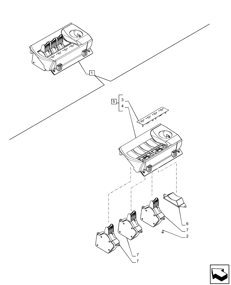 Схема запчастей Case IH PUMA 165 - (55.035.AH[02]) - VAR - 758059 - 3 REMOTE CONTROL VALVES (EHR), SWITCH (55) - ELECTRICAL SYSTEMS