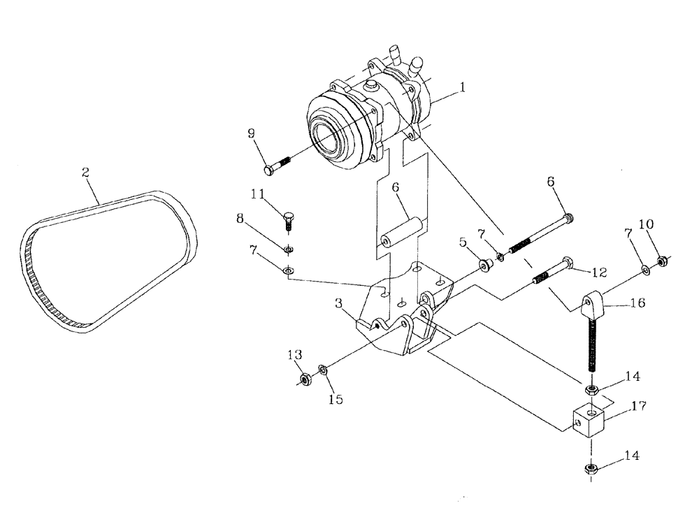 Схема запчастей Case IH 7700 - (A13[05]) - AIR CONDITIONER COMPRESSOR/MOUNT/BELT {6CT} Mainframe & Functioning Components