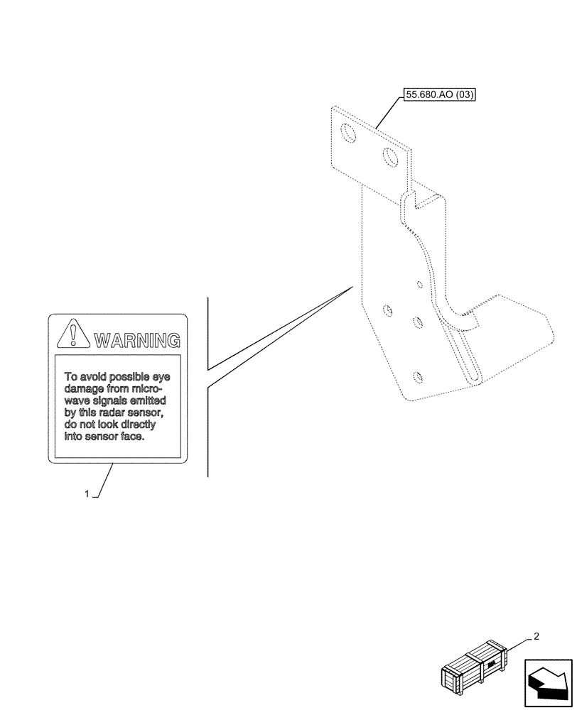 Схема запчастей Case IH PUMA 165 CVT - (90.108.AC[08]) - VAR - 758176 - RADAR, DECAL (NA) (90) - PLATFORM, CAB, BODYWORK AND DECALS