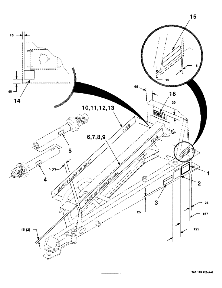 Схема запчастей Case IH 8240 - (9-02) - DECALS AND LOCATION, TONGUE (90) - PLATFORM, CAB, BODYWORK AND DECALS