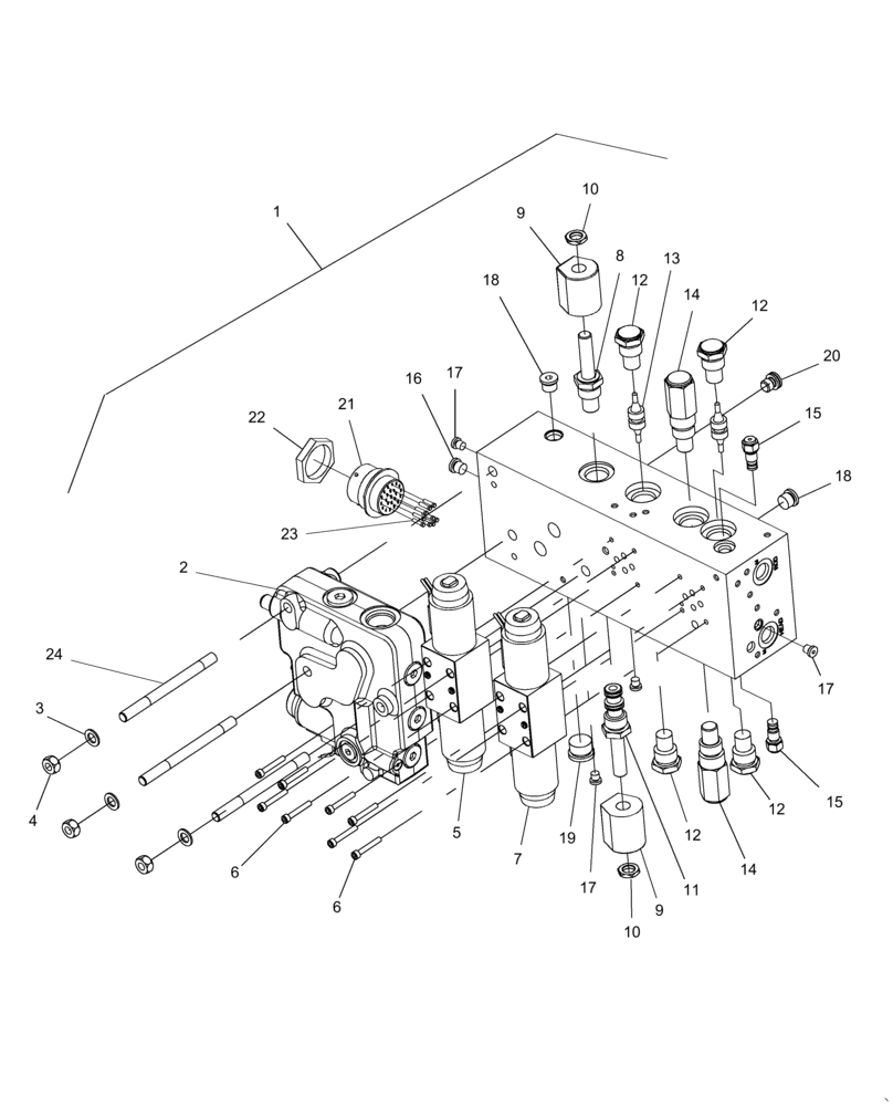 Схема запчастей Case IH 9010 - (35.204.05[02]) - VALVE, FEEDER STACK & LATERAL TILT (35) - HYDRAULIC SYSTEMS