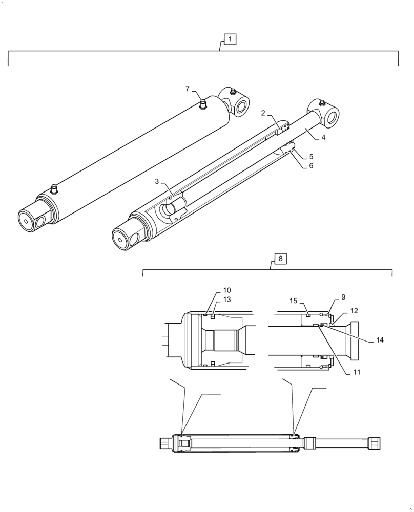 Схема запчастей Case IH L555 - (35.723.020) - BUCKET LIFT CYLINDER (35) - HYDRAULIC SYSTEMS