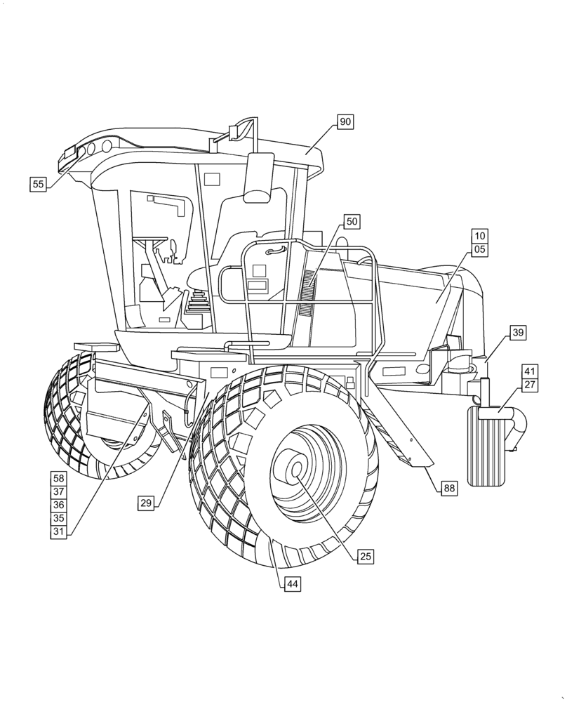 Схема запчастей Case IH WD1204 - (00.000.00) - PICTORIAL INDEX - MAIN SECTIONS (00) - GENERAL & PICTORIAL INDEX