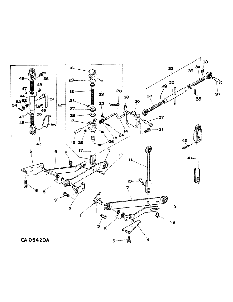 Схема запчастей Case IH 284 - (09-02) - FRAME, THREE POINT HITCH, GASOLINE ENGINE TRACTORS (12) - FRAME