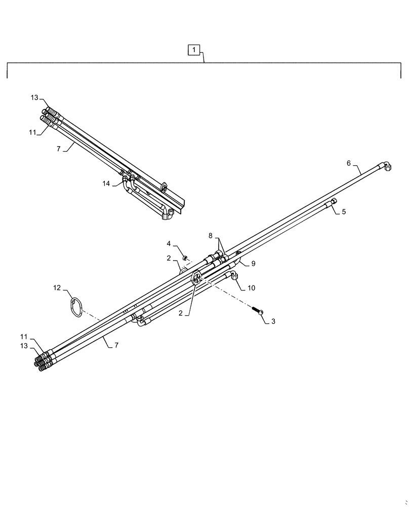 Схема запчастей Case IH L555 - (35.701.AC[02]) - MAIN, HOSE KIT (35) - HYDRAULIC SYSTEMS