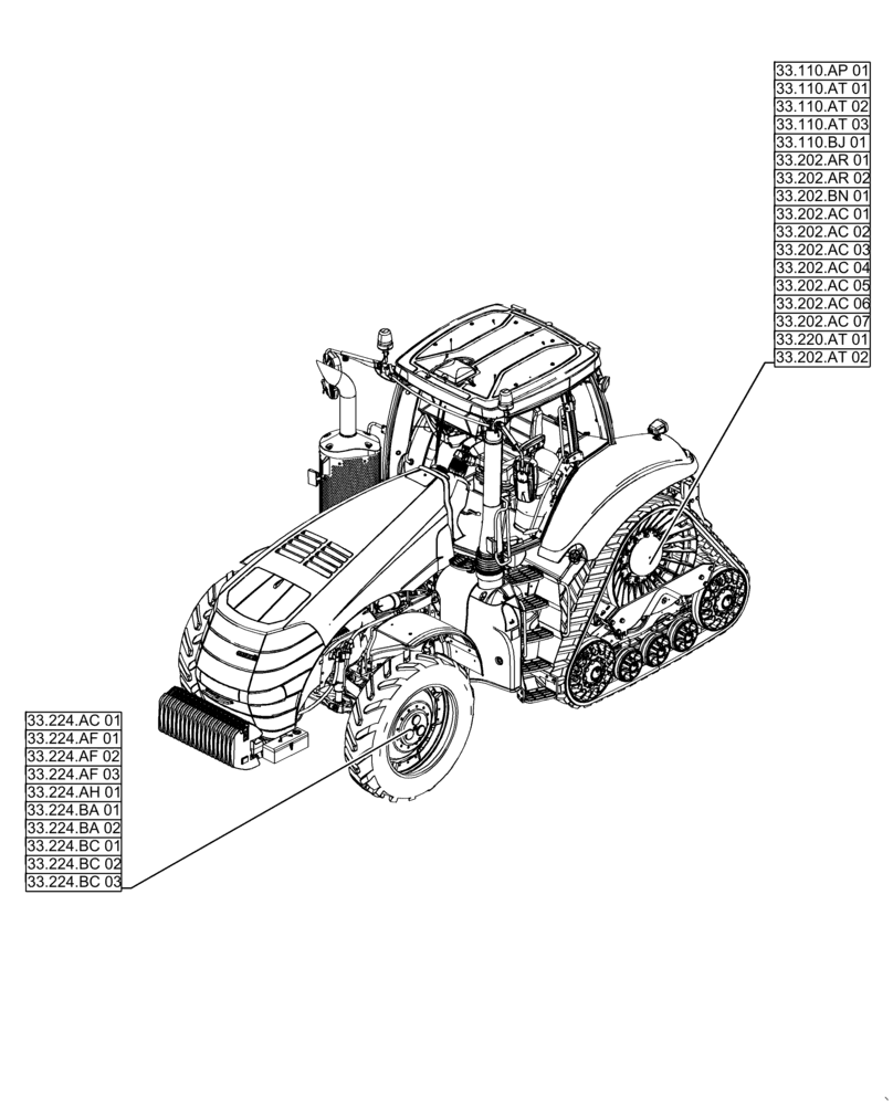 Схема запчастей Case IH MAGNUM 340 - (33.000.00[01]) - PICTORIAL INDEX - BRAKES & CONTROLS (33) - BRAKES & CONTROLS