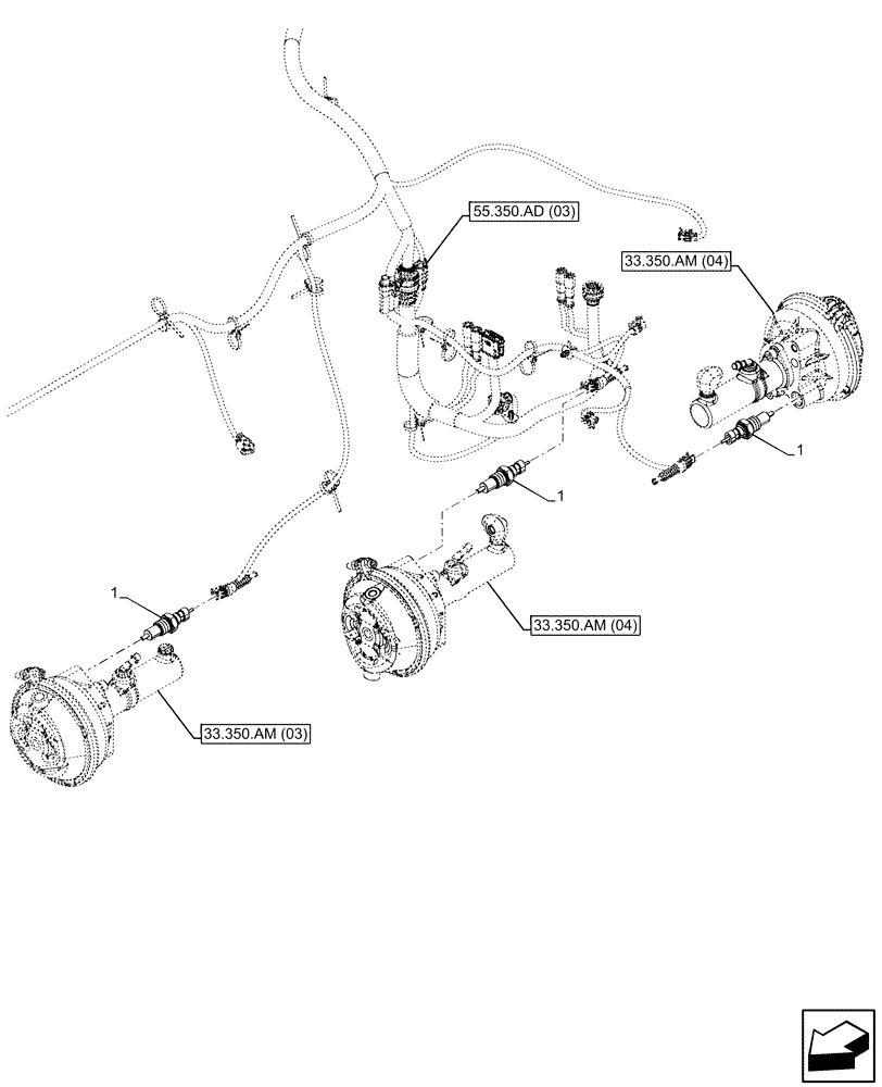 Схема запчастей Case IH PUMA 220 - (55.350.AC[03]) - VAR - 337479, 337480 - ANTILOCK BRAKING SYSTEM (ABS), SENSOR, OIL PRESSURE (55) - ELECTRICAL SYSTEMS
