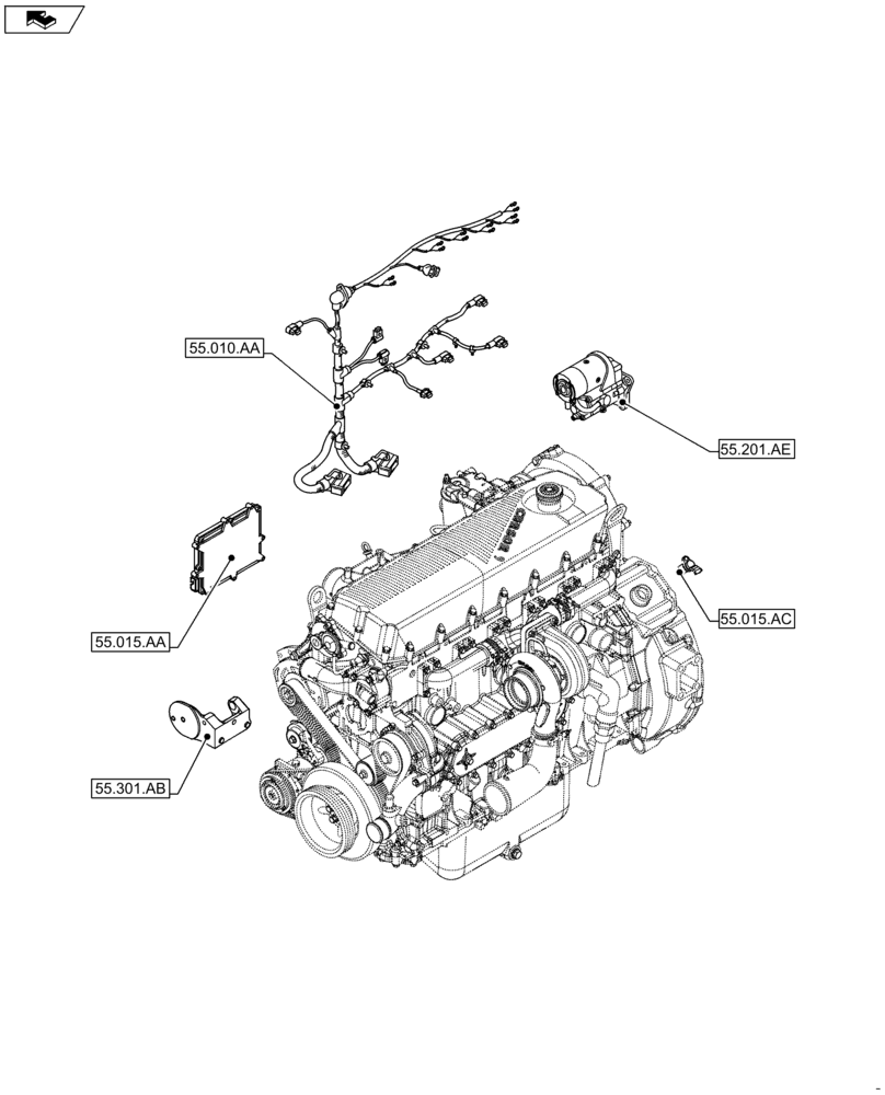 Схема запчастей Case IH F2CFP613A H004 - (00.000.55) - PICTORIAL INDEX - ELECTRICAL SYSTEMS (00) - GENERAL & PICTORIAL INDEX