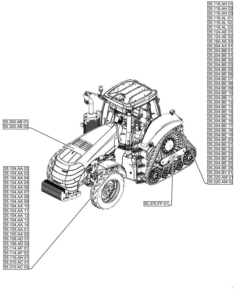 Схема запчастей Case IH MAGNUM 310 - (00.000.35[01]) - PICTORIAL INDEX - HYDRAULIC SYSTEMS (00) - GENERAL & PICTORIAL INDEX