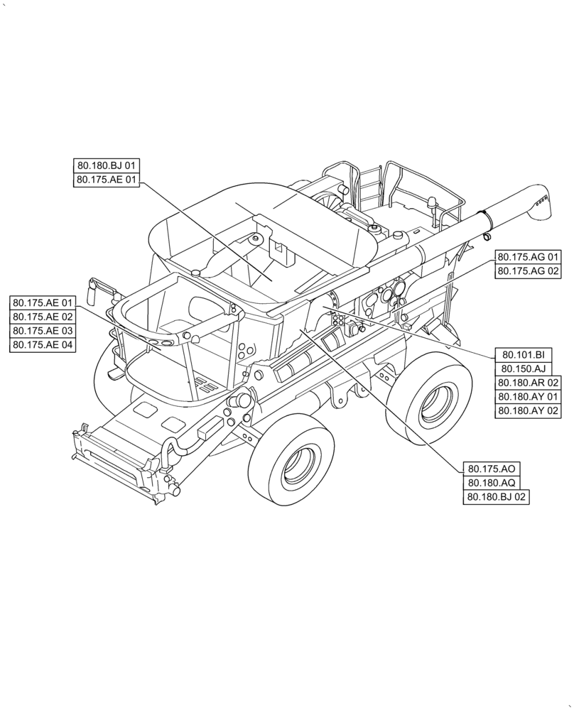 Схема запчастей Case IH AF4077 - (80.000.00[01]) - SECTION INDEX - CROP STORAGE/UNLOADING (80) - CROP STORAGE/UNLOADING