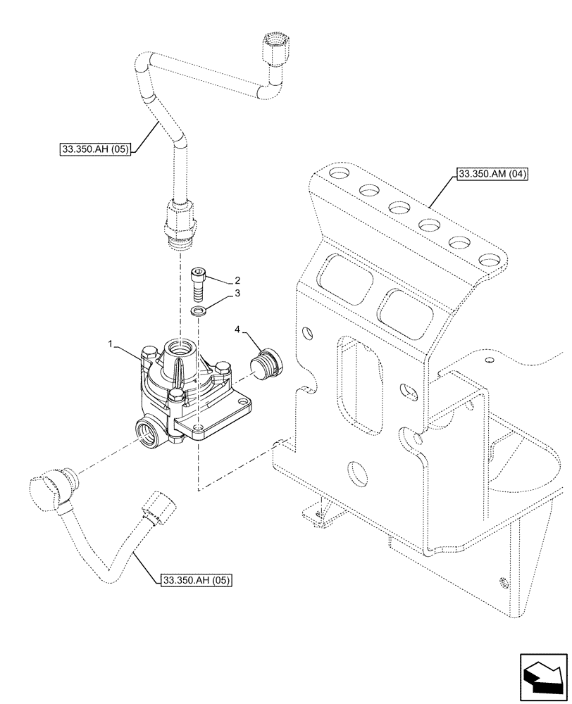 Схема запчастей Case IH PUMA 200 - (33.350.AN[02]) - VAR - 337479, 337480 - ANTILOCK BRAKING SYSTEM (ABS), PRESSURE CONTROL VALVE (33) - BRAKES & CONTROLS