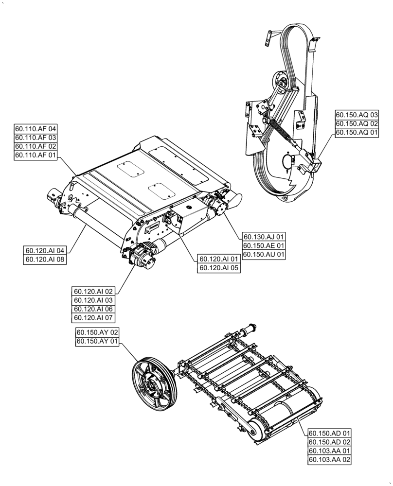 Схема запчастей Case IH AF4077 - (60.000.00) - SECTION INDEX - PRODUCT FEEDING (60) - PRODUCT FEEDING