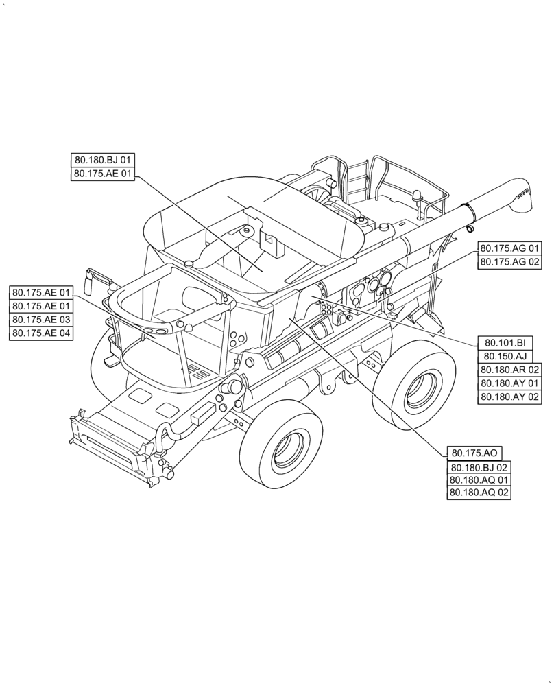 Схема запчастей Case IH AF4077 - (80.000.00[01]) - SECTION INDEX - CROP STORAGE/UNLOADING (80) - CROP STORAGE/UNLOADING