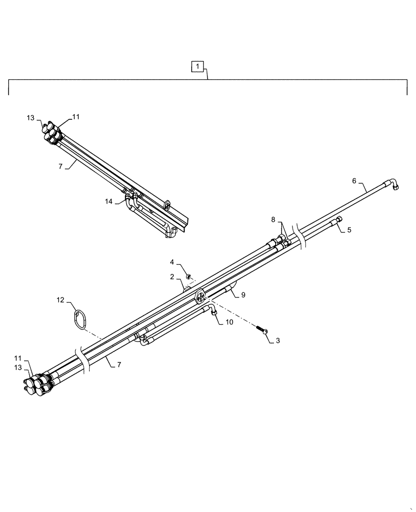 Схема запчастей Case IH L555 - (35.701.AC[02]) - MAIN, HOSE KIT (35) - HYDRAULIC SYSTEMS