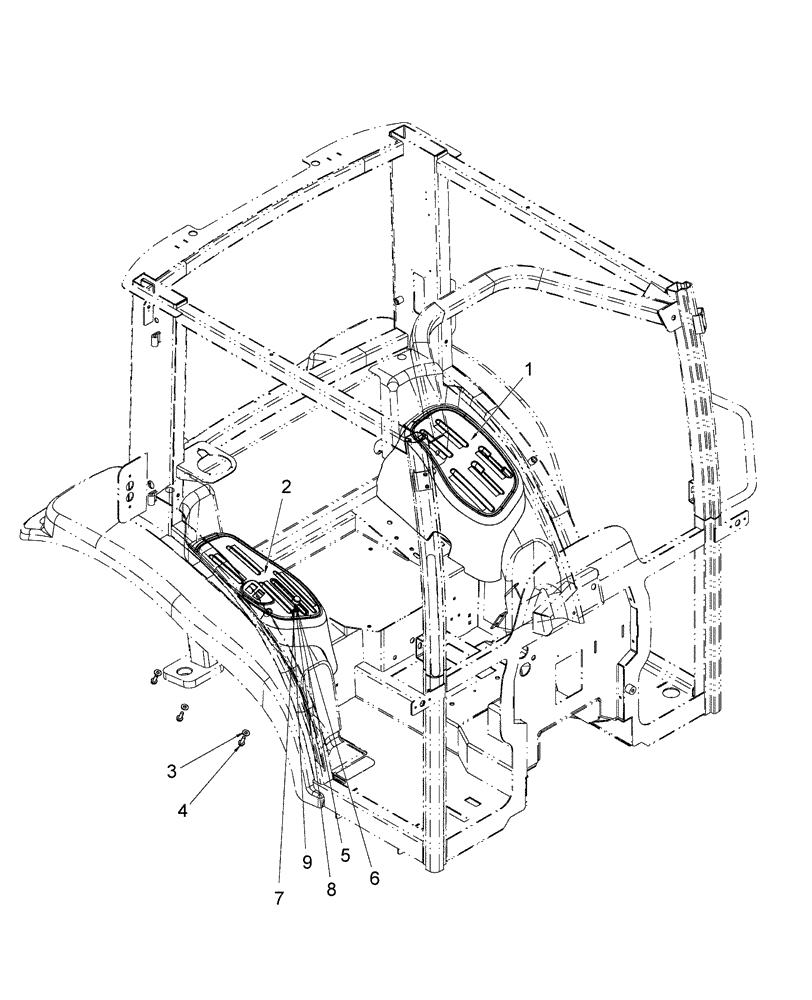 Схема запчастей Case IH DX45 - (10.10) - POD TOPS (10) - OPERATORS PLATFORM/CAB