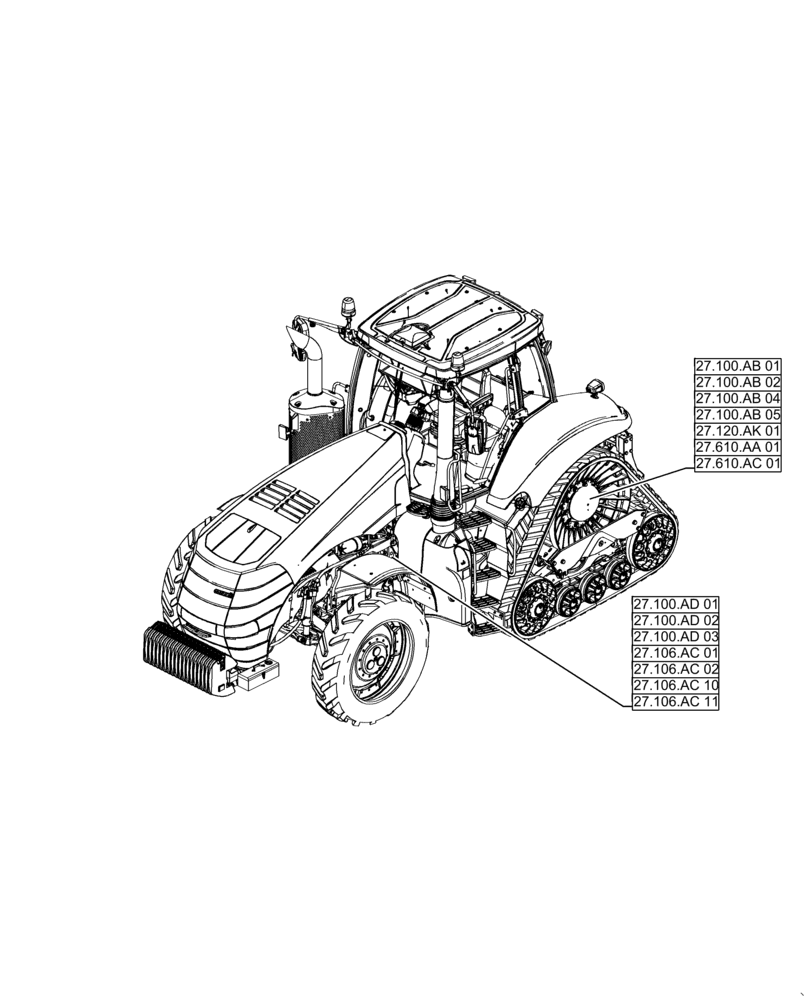 Схема запчастей Case IH MAGNUM 340 - (27.000.00[01]) - PICTORIAL INDEX - REAR AXLE SYSTEM (27) - REAR AXLE SYSTEM