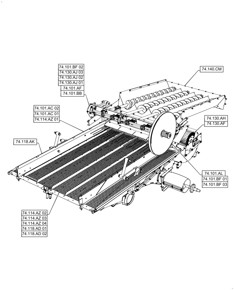Схема запчастей Case IH AF4077 - (74.000.00[01]) - SECTION INDEX - CLEANING (74) - CLEANING