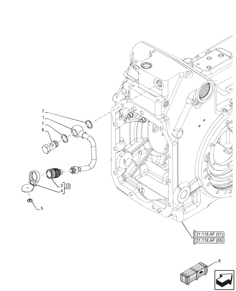 Схема запчастей Case IH PUMA 165 CVT - (35.322.AY[18]) - VAR - 758063 - TRANSMISSION, LOW PRESSURE, LINE (35) - HYDRAULIC SYSTEMS