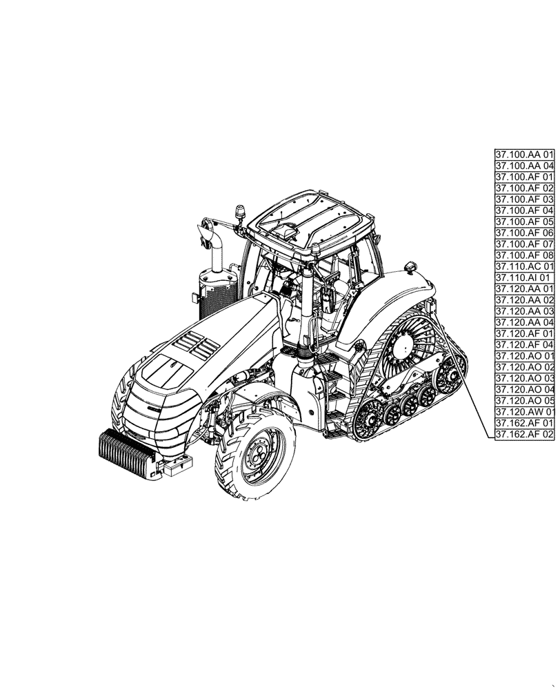 Схема запчастей Case IH MAGNUM 310 - (00.000.37[01]) - PICTORIAL INDEX - HITCHES, DRAWBARS AND IMPLEMENT COUPLINGS (00) - GENERAL & PICTORIAL INDEX