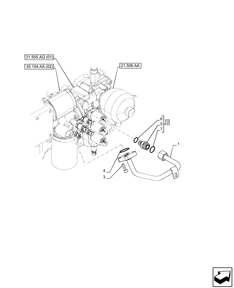 Схема запчастей Case IH PUMA 150 CVT - (21.506.AI[03]) - VAR - 391138, 758022 - TRANSMISSION, LINE (21) - TRANSMISSION