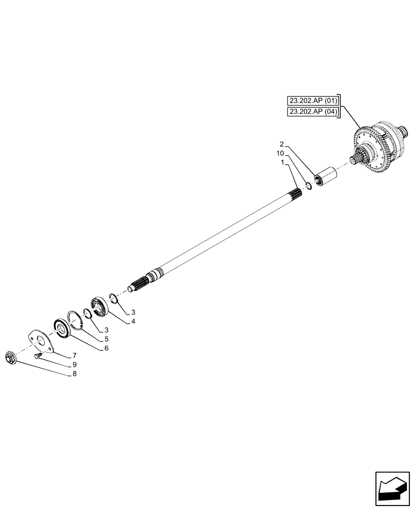Схема запчастей Case IH PUMA 150 - (23.314.AH[01]) - VAR - 391138, 391351, 758011, 758012, 758013, 758014, 758015, 758016, 758017, 758018, 758020, 758021, 758022 - 4WD FRONT AXLE, DRIVE SHAFT (23) - FOUR WHEEL DRIVE SYSTEM