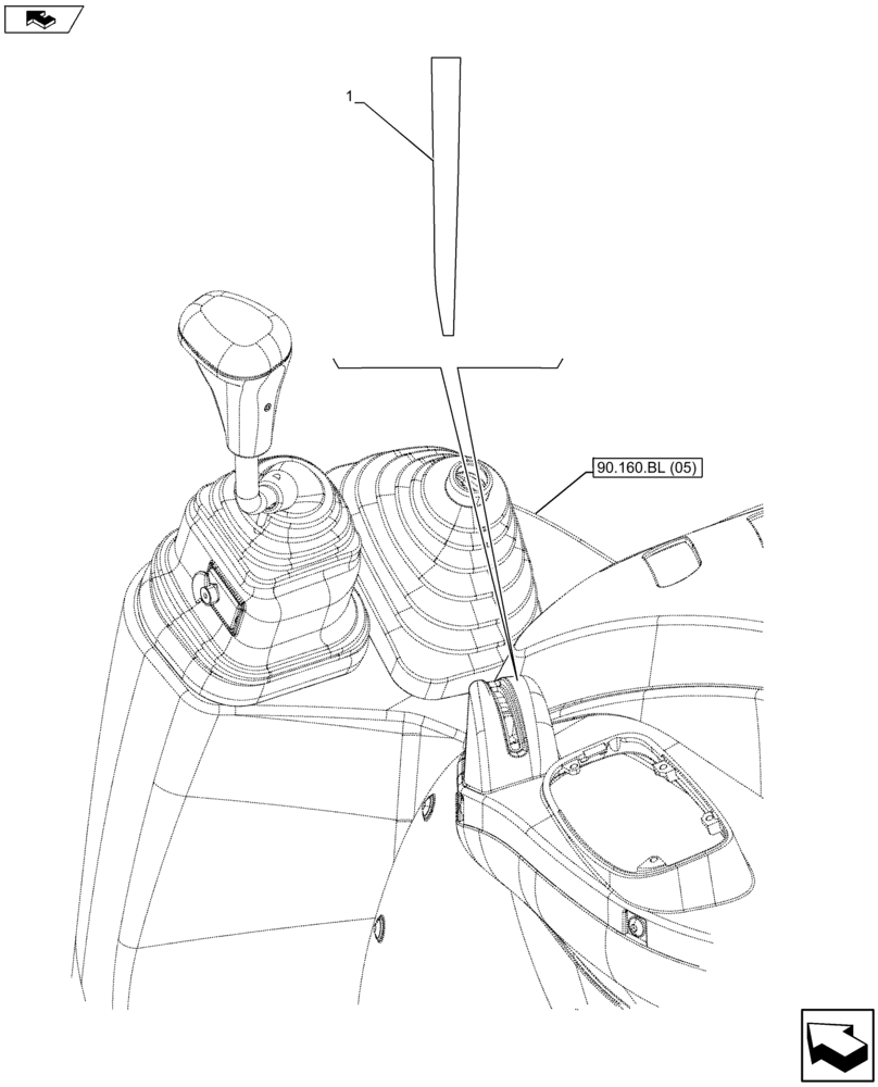 Схема запчастей Case IH FARMALL 105U - (90.108.AA[04]) - VAR - 334127, 743919 - DECAL, THROTTLE (90) - PLATFORM, CAB, BODYWORK AND DECALS