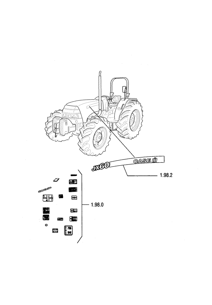 Схема запчастей Case IH JX95 - (SEC. 13) - DECALS (00) - GENERAL