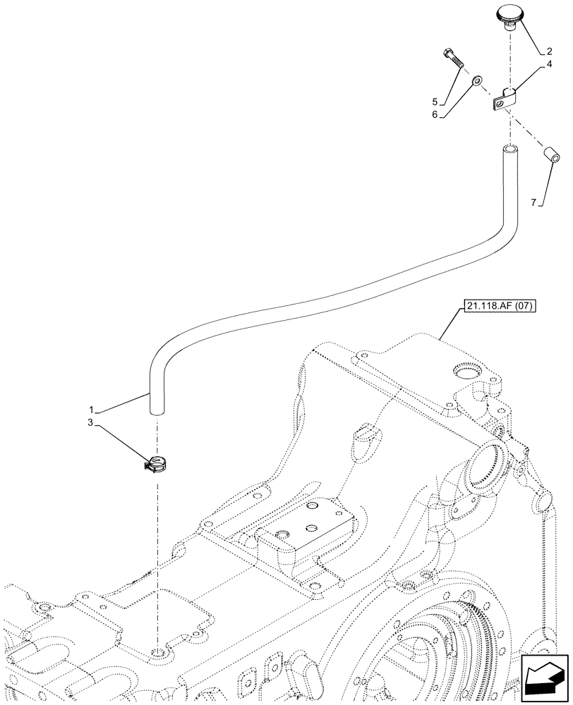 Схема запчастей Case IH PUMA 165 CVT - (27.100.AI[02]) - VAR - 391138, 758022 - REAR AXLE, HOUSING, BREATHER (27) - REAR AXLE SYSTEM