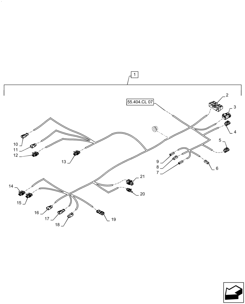 Схема запчастей Case IH PATRIOT 3340 - (55.404.CL[06]) - CAB ROOF HARNESS (55) - ELECTRICAL SYSTEMS