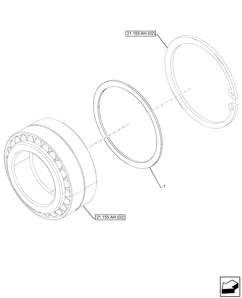 Схема запчастей Case IH PUMA 165 - (21.155.AH[05]) - VAR - 708016, 708017, 708018, 708019, 708020, 708021 - TRANSMISSION, SPLITTER, SHIM, FULL-POWERSHIFT (21) - TRANSMISSION