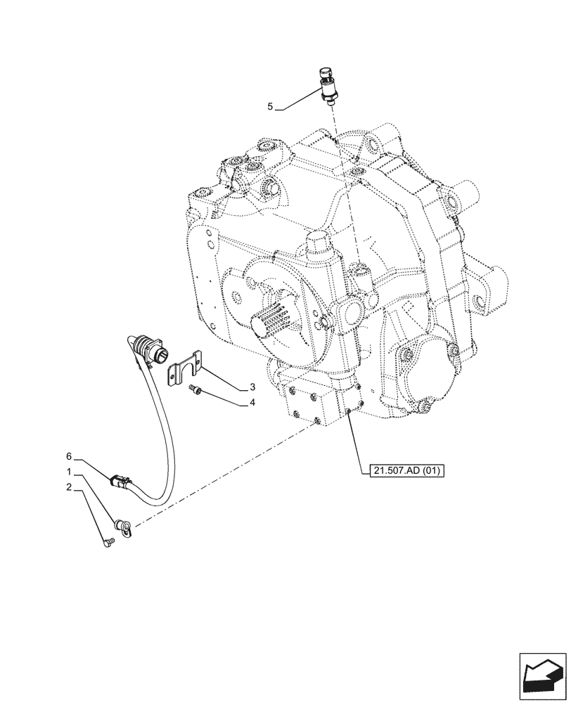 Схема запчастей Case IH PUMA 150 CVT - (55.019.AA[01]) - VAR - 391138, 758022 - TRANSMISSION, SENSOR, HARNESS (55) - ELECTRICAL SYSTEMS