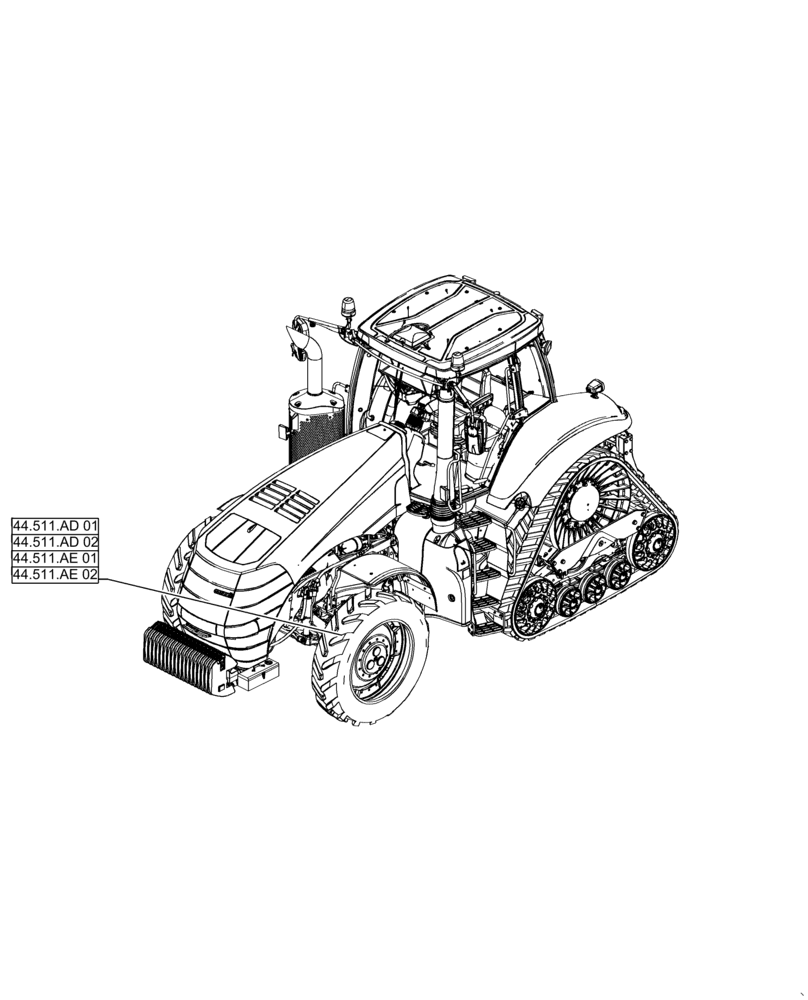 Схема запчастей Case IH MAGNUM 310 - (44.000.00[01]) - PICTORIAL INDEX - WHEELS (44) - WHEELS