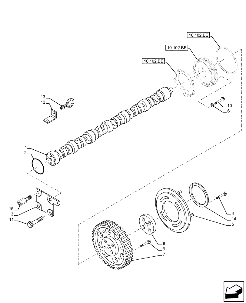 Схема запчастей Case IH F3CE9684A H001 - (10.106.AA) - CAMSHAFT - TIMING CONTROL (10) - ENGINE