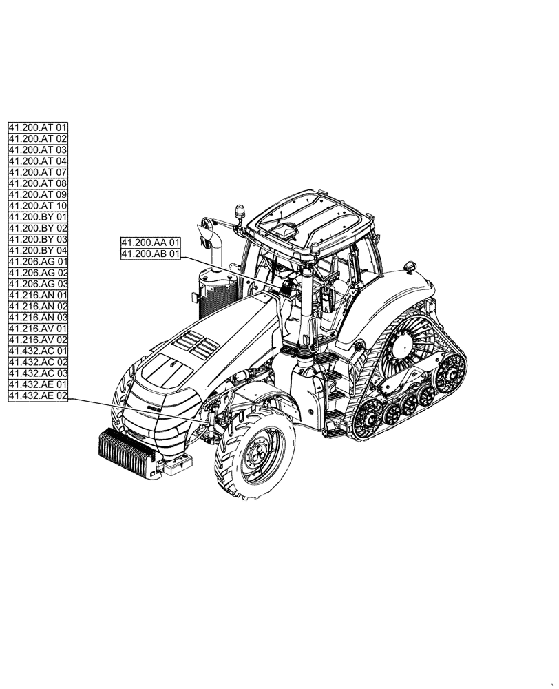 Схема запчастей Case IH MAGNUM 310 - (41.000.00[01]) - PICTORIAL INDEX - STEERING (41) - STEERING