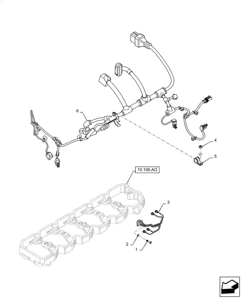 Схема запчастей Case IH PUMA 2304 - (55.010.AA[01]) - CONNECTIONS CABLE FOR ENGINE INJECTION (55) - ELECTRICAL SYSTEMS