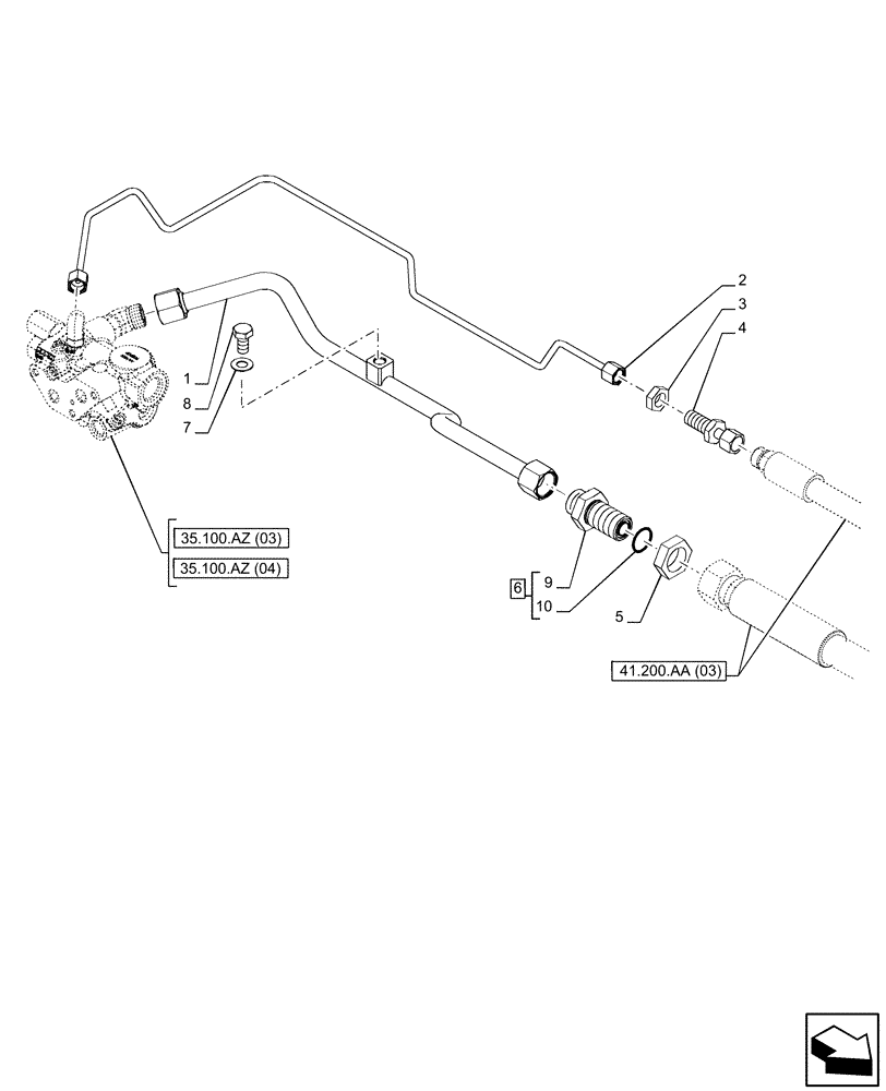 Схема запчастей Case IH PUMA 150 CVT - (41.200.AA[04]) - VAR - 391138, 758022 - STEERING VALVE, LINE, CVT (41) - STEERING