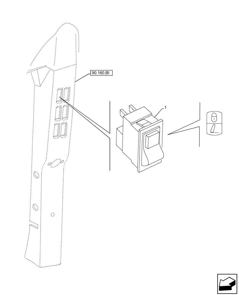 Схема запчастей Case IH PUMA 150 CVT - (55.512.BY[01]) - VAR - 758055, 758056, 391160, 391161 - CAB COMMANDS (55) - ELECTRICAL SYSTEMS