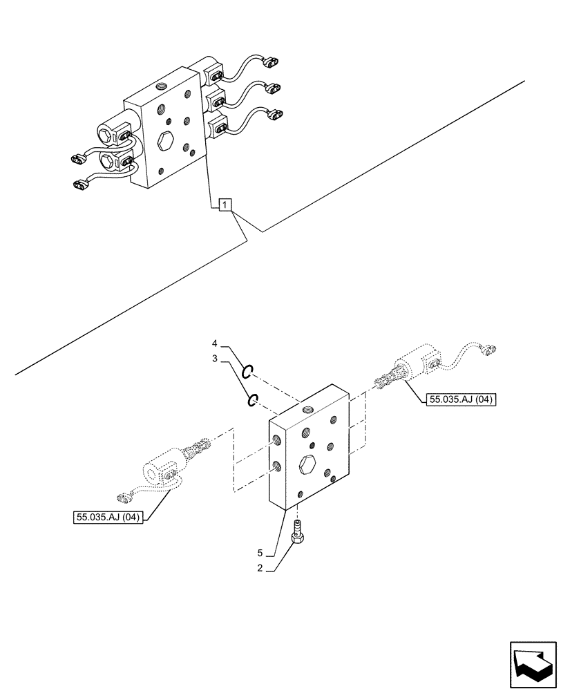 Схема запчастей Case IH PUMA 240 CVT - (35.124.AA[03]) - VAR - 758072, 758077, 758082 - SOLENOID VALVE, COMPONENTS (35) - HYDRAULIC SYSTEMS