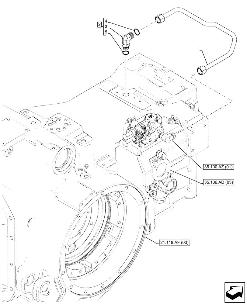 Схема запчастей Case IH PUMA 240 CVT - (35.100.AZ[02]) - VAR - 391161, 758056 - PRIORITY VALVE, LINE (35) - HYDRAULIC SYSTEMS