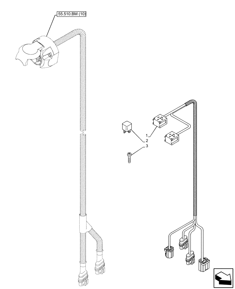 Схема запчастей Case IH PUMA 150 - (55.100.DP[02]) - VAR - 758198 - WIRE HARNESS (55) - ELECTRICAL SYSTEMS