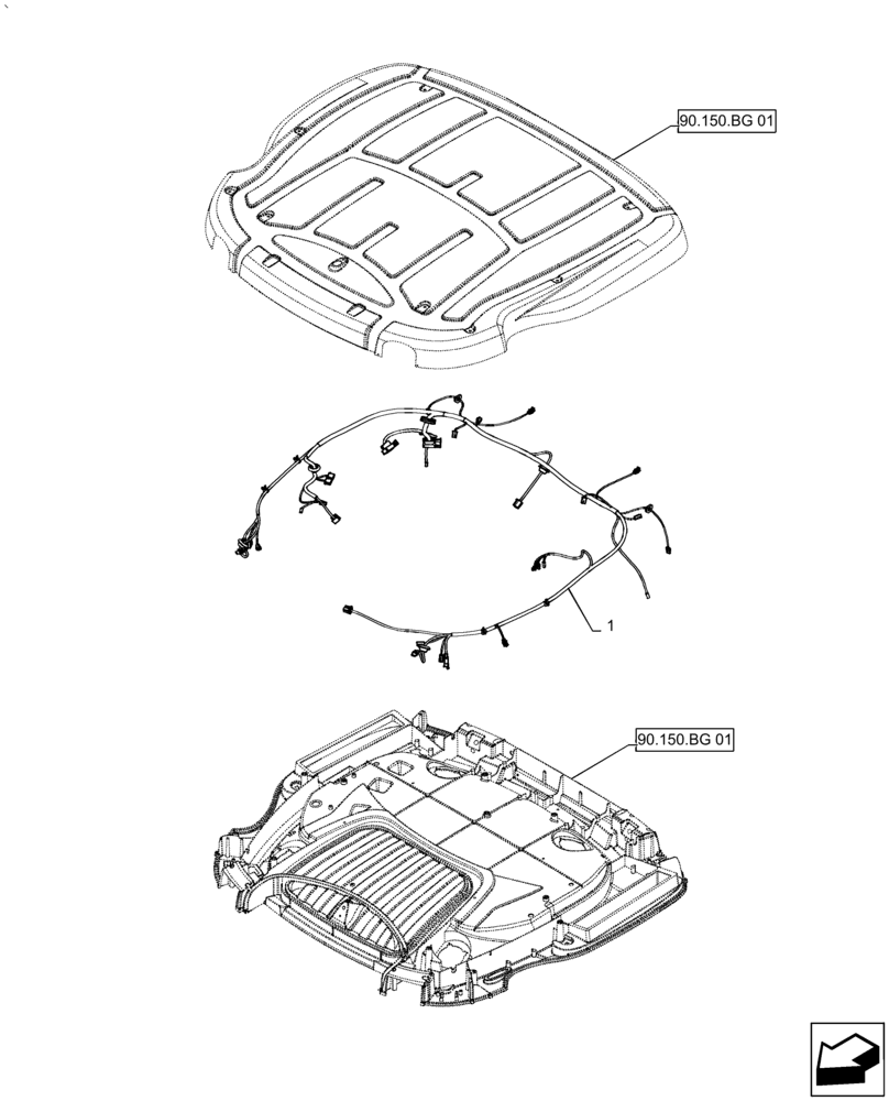 Схема запчастей Case IH PUMA2104 - (55.510.AF[02]) - WIRE HARNESS, CAB ROOF (55) - ELECTRICAL SYSTEMS