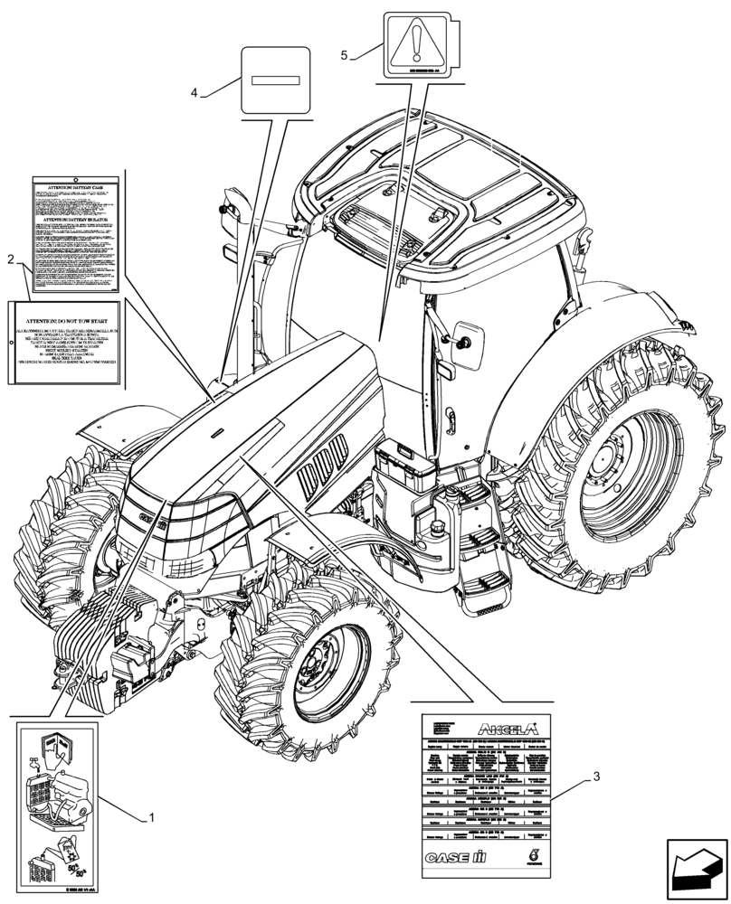 Схема запчастей Case IH PUMA 240 CVT - (90.108.AA[17]) - DECAL, CONTROL (NA) (90) - PLATFORM, CAB, BODYWORK AND DECALS