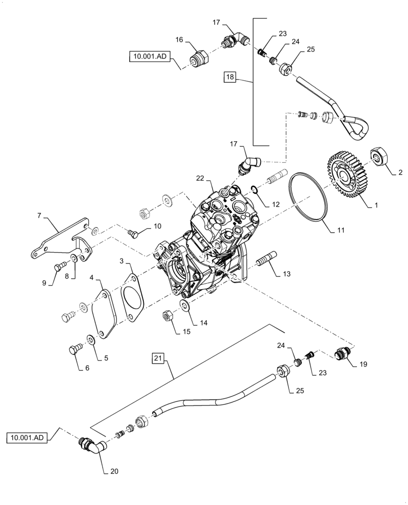 Схема запчастей Case IH 5140 - (36.100.AA) - PUMP, AIR COMPRESSOR (36) - PNEUMATIC SYSTEM